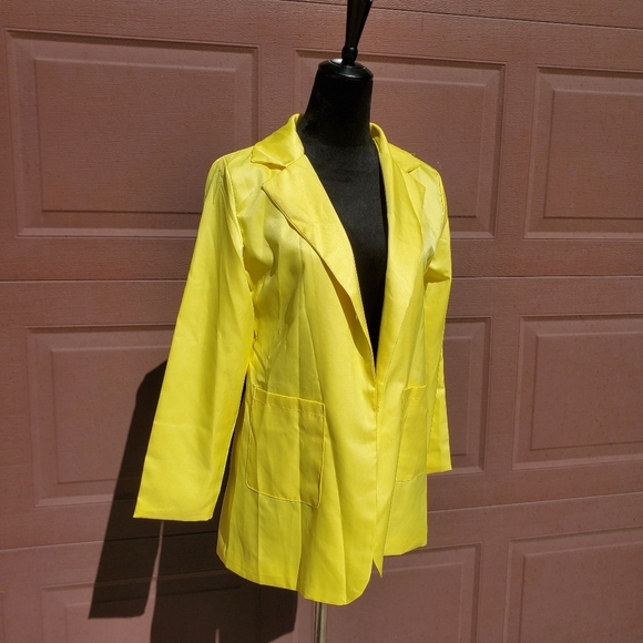 Yellow Oversized Open Front Blazer Jacket Women's Size Small NWOT - Picture 6 of 14